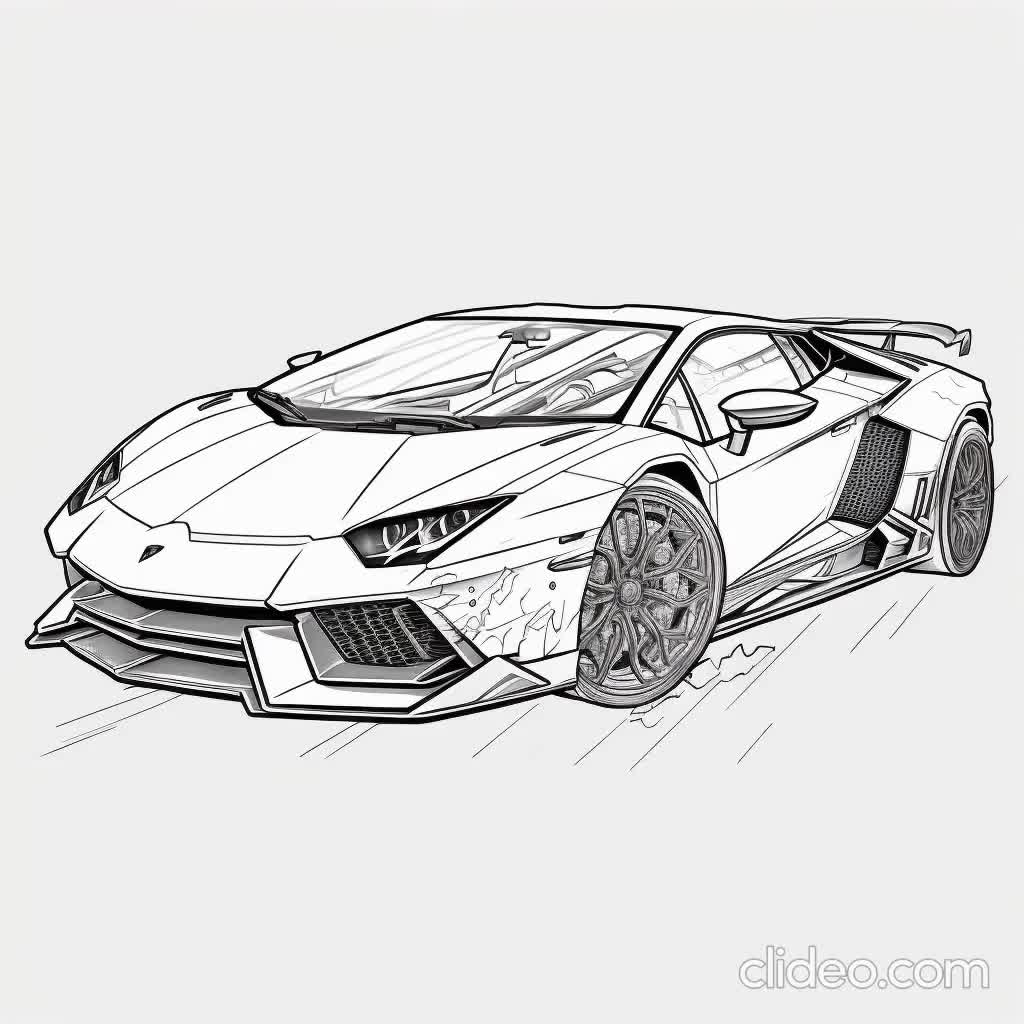 Rev up Your Creativity With 24 Exclusive Lamborghini Coloring - Etsy Canada