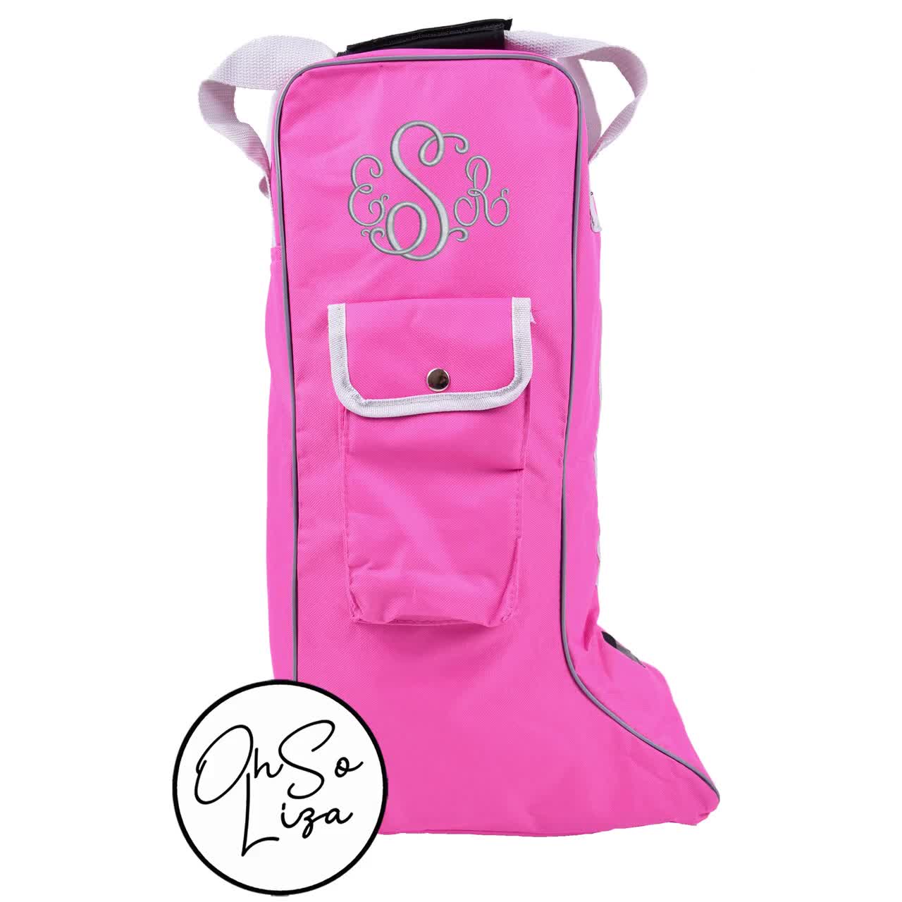 horse PERSONALISED EMBROIDERED RHINEGOLD LONG RIDING BOOT BAG with Monogram 