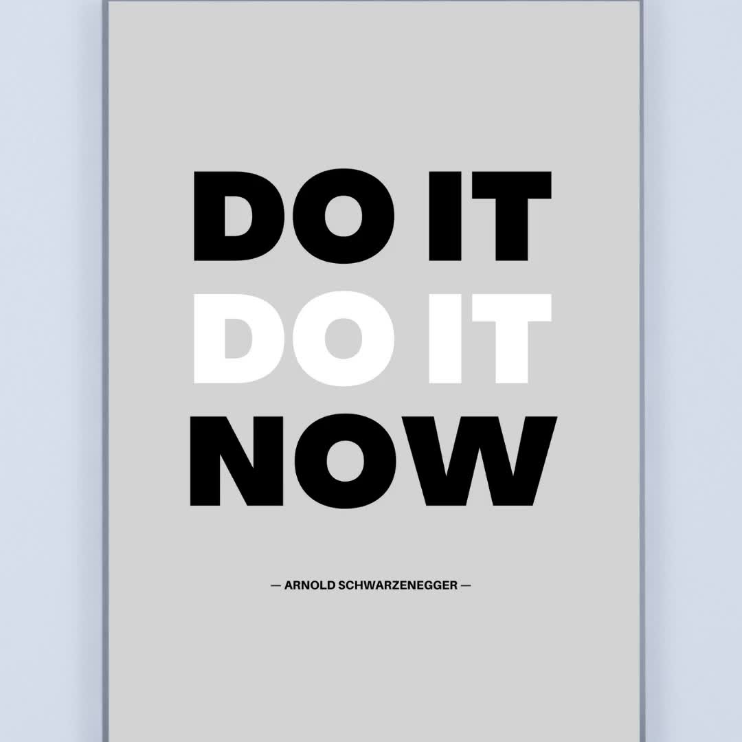 Arnold Schwarzenegger Do It Now Digital Printable Art Etsy