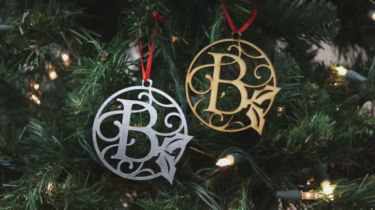 Monogram Wood Christmas Ornament Personalized Laser Cut Ornaments | Unique  Ready To Ship Gift Stocking Stuffer