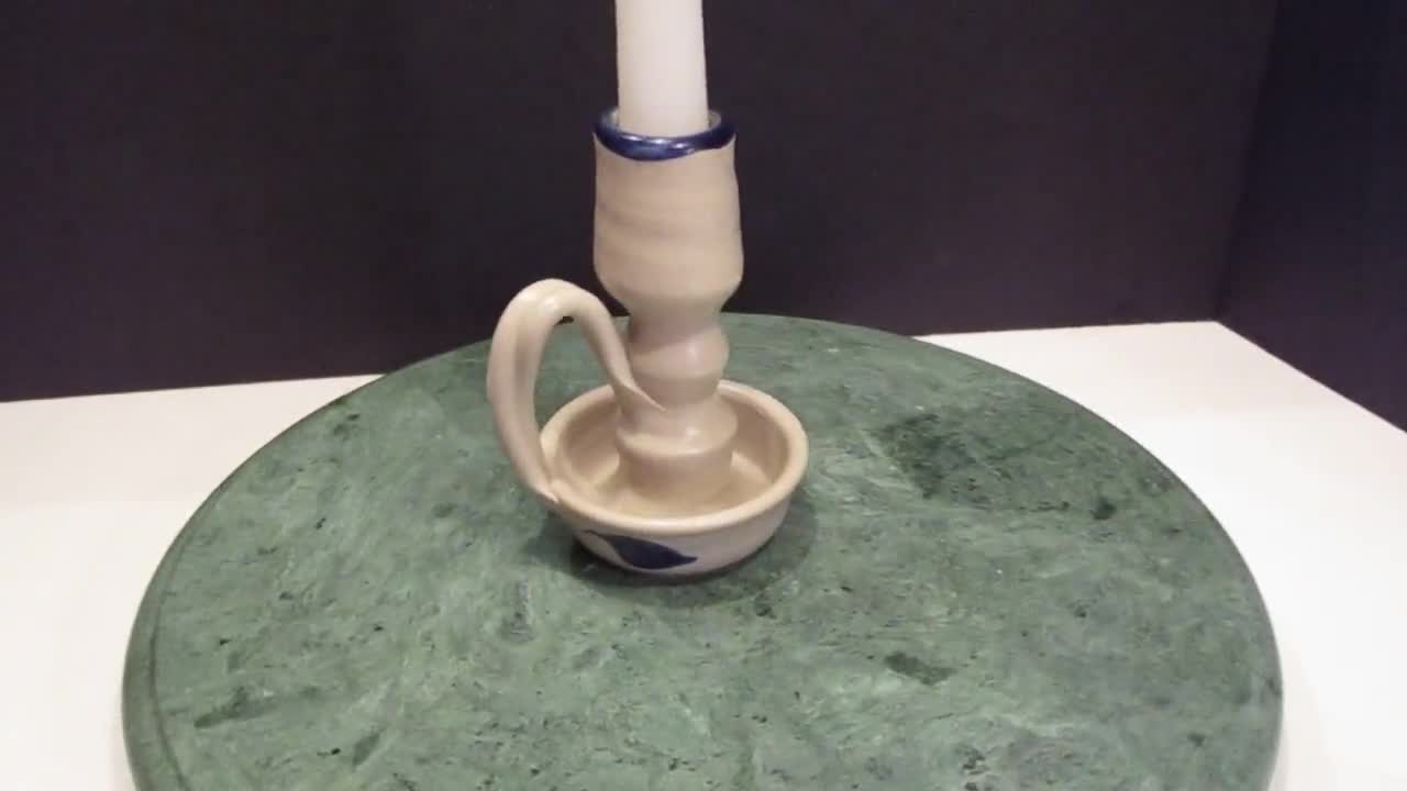 altezza 12,7 cm Portacandele in ceramica con manico Williamsburg VA 