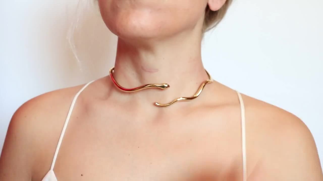 Skull & Snake Dainty Choker Collar Necklace