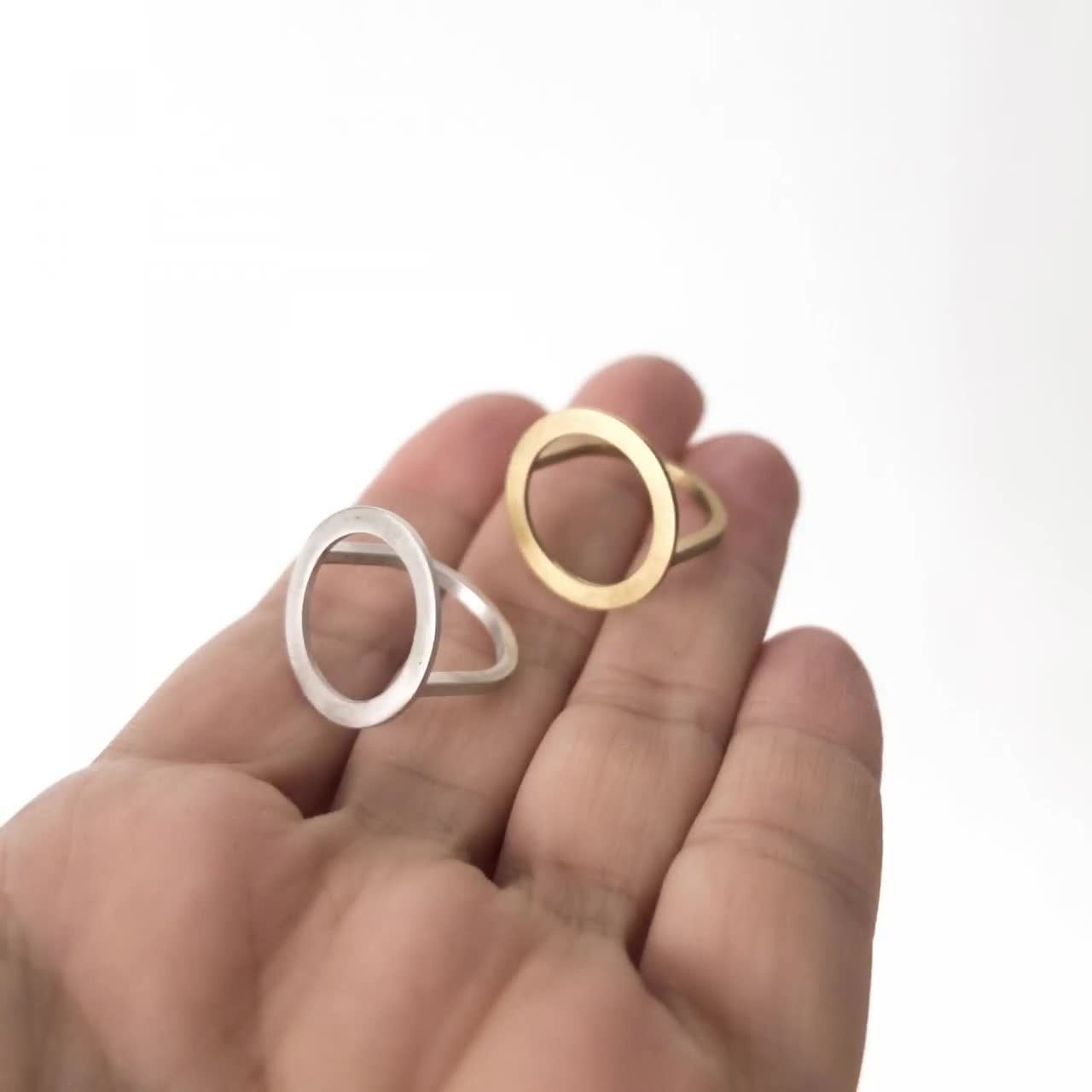 architect cadeau voor haar Architecturale mat zilveren ring hedendaagse geometrische sieraden Sieraden Ringen Midiringen industriële stijl ring 