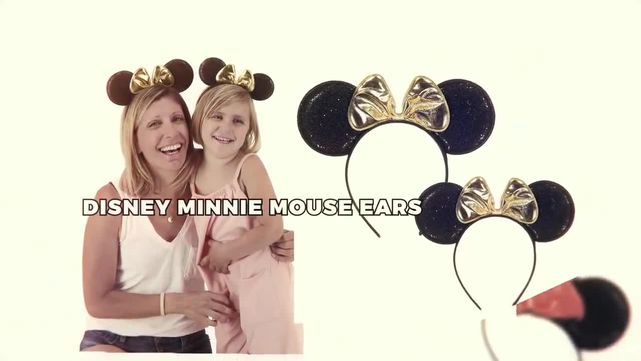 Disney Little Minnie Mouse Headband Set of 2 for Mommy Matching Ears Adult Size and One for Girls Ages 2-7 