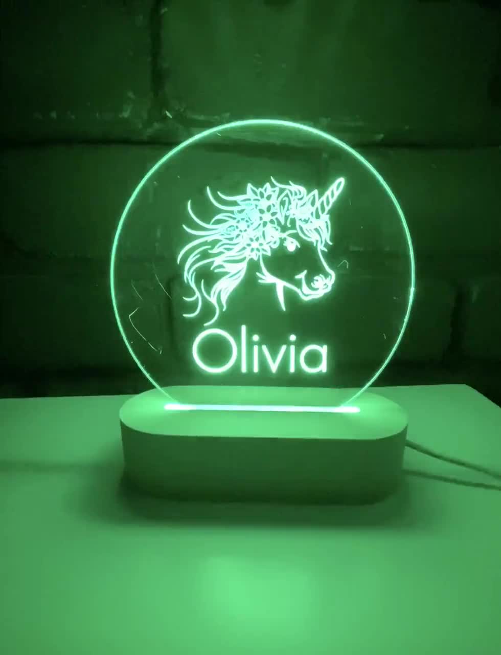 personalised unicorn night light