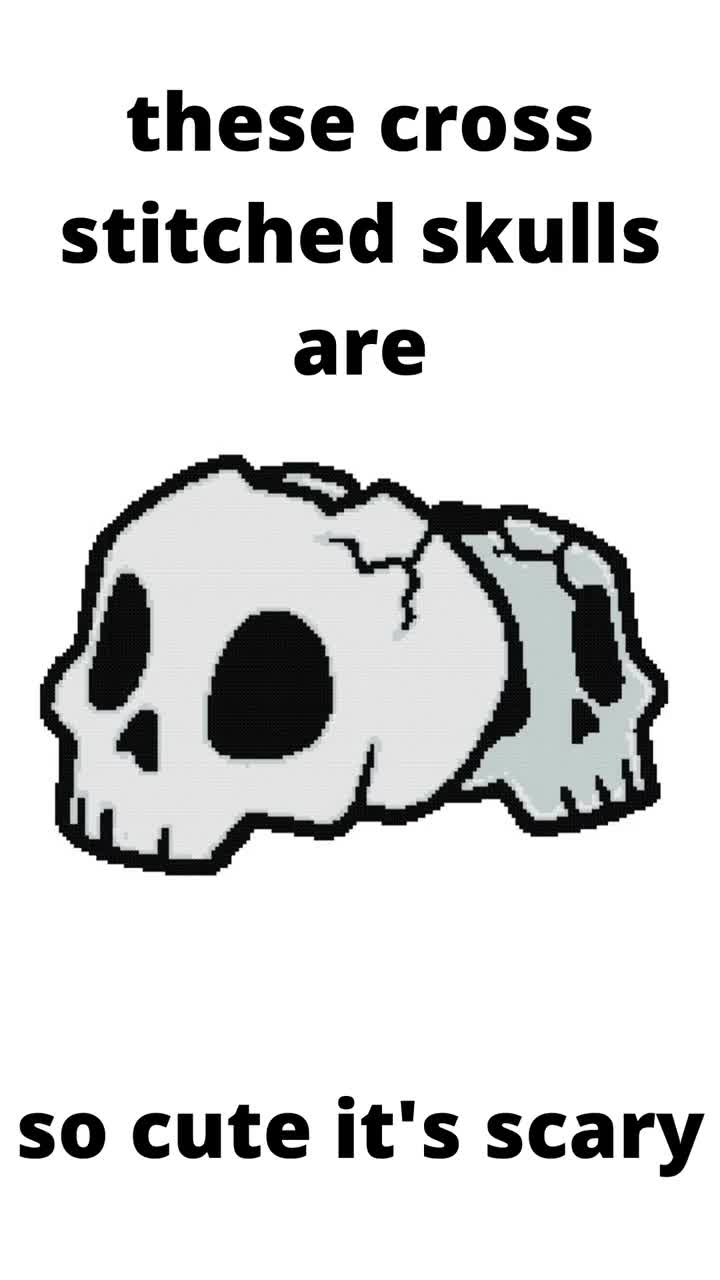 Cartoon Skulls Creepy Cute Cross Stitch Pattern Skull - Etsy