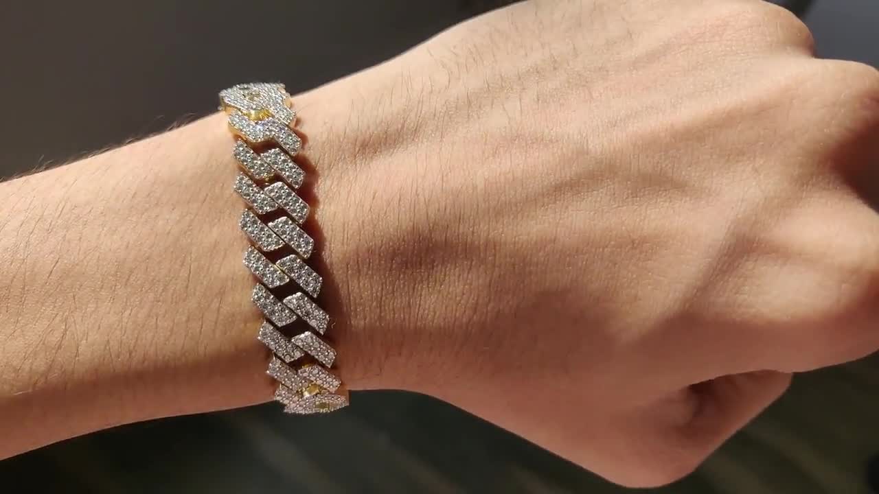 lab diamond cuban bracelet