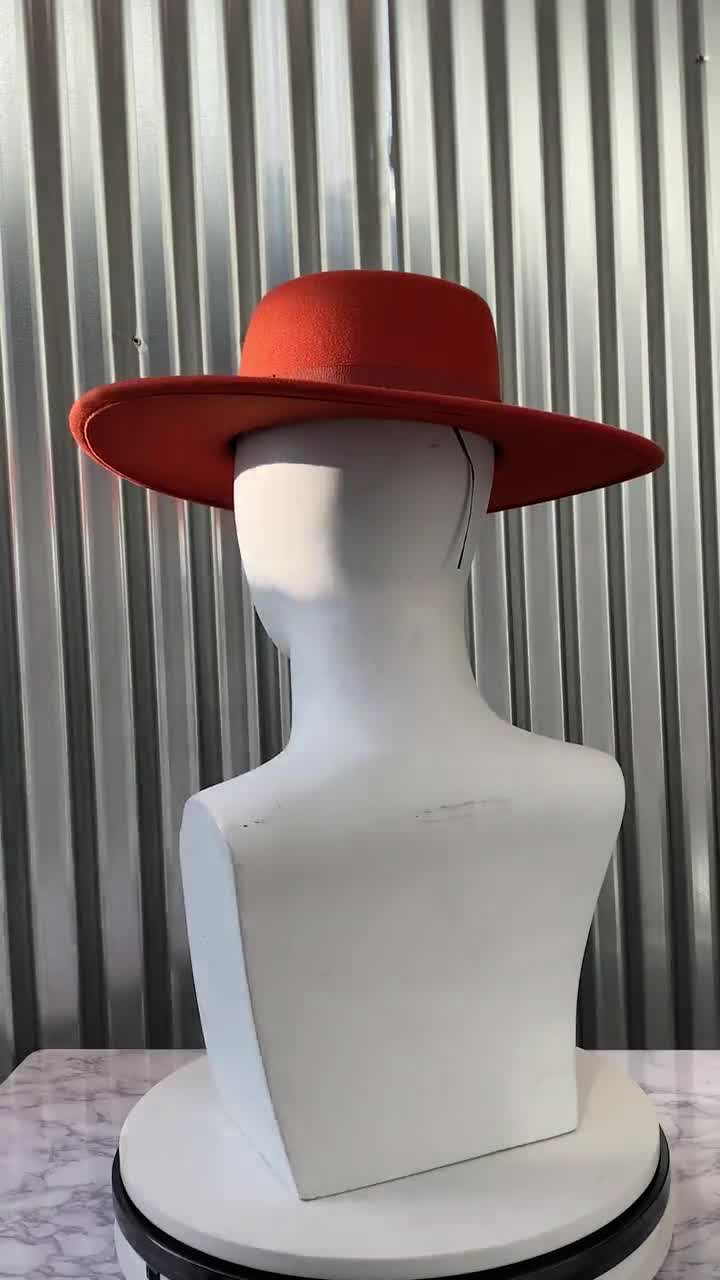Orange Boater Fedora - Etsy