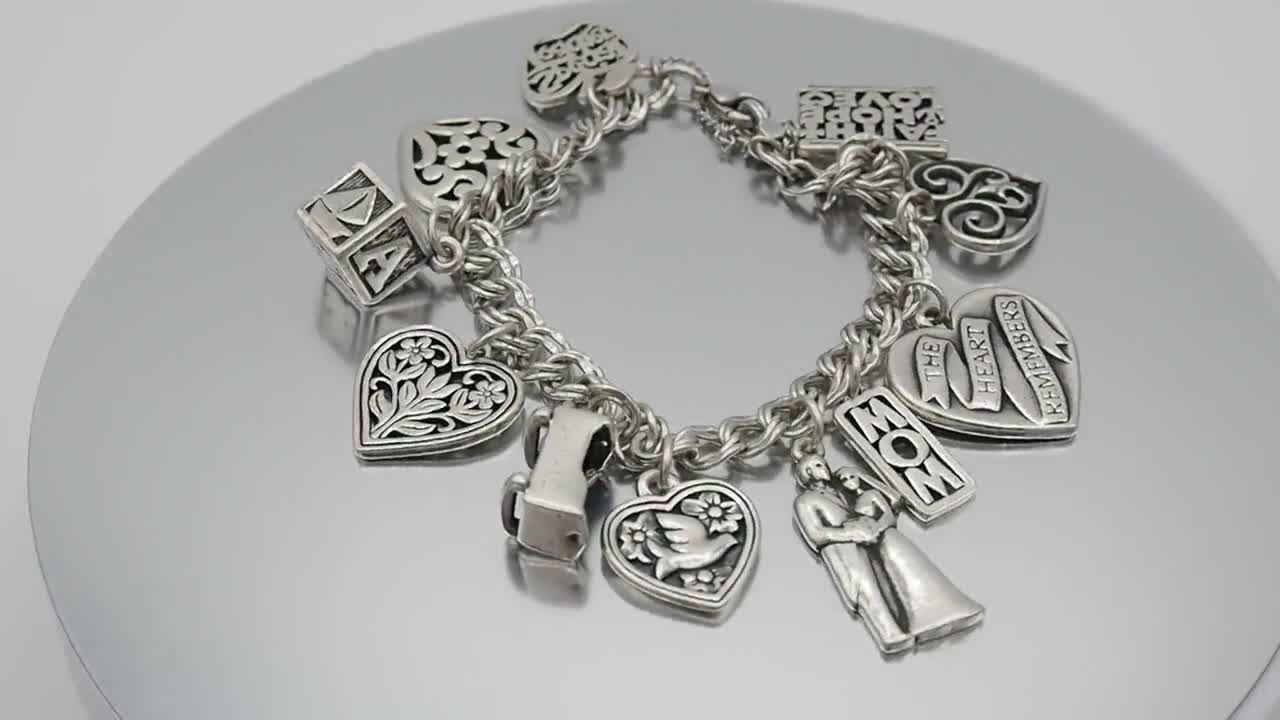 James Avery Sterling Silver Heavy Charm Bracelet - Vintage