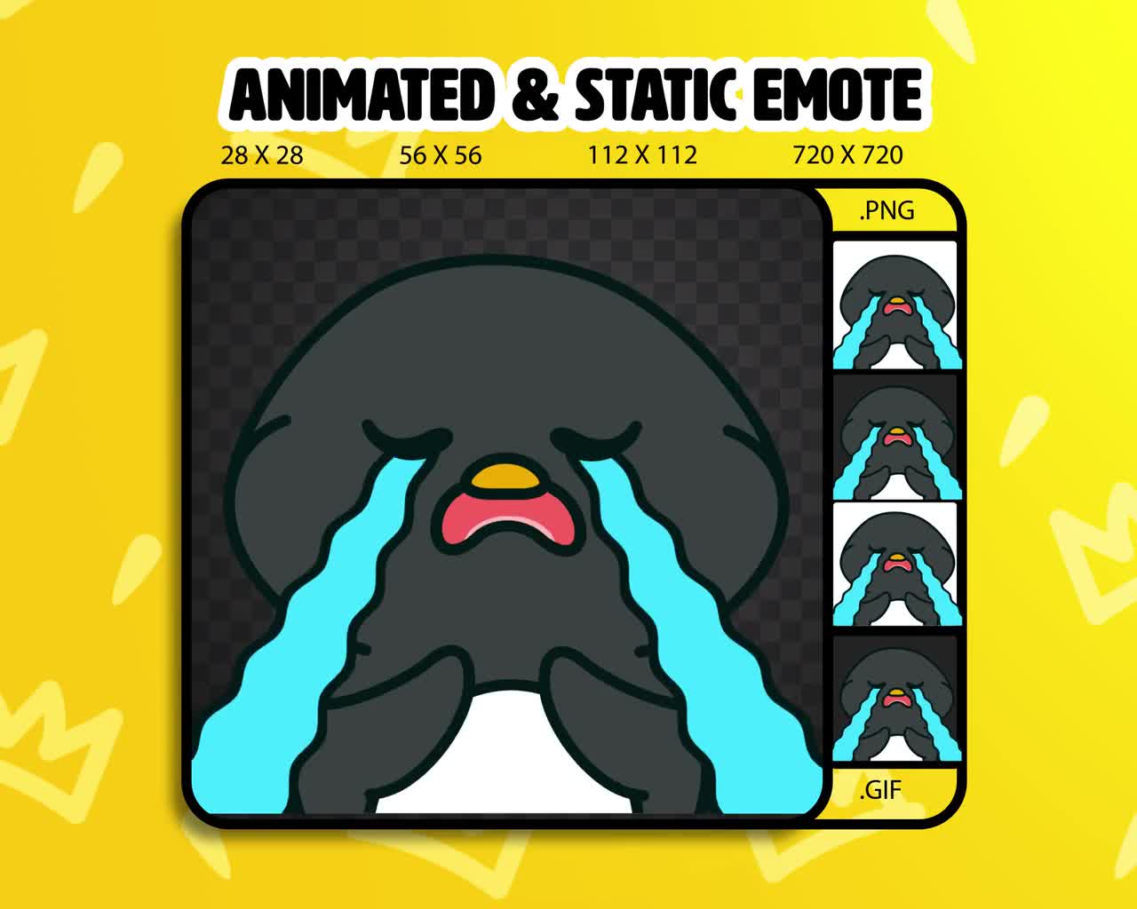 Animated Cute Crying Sad Penguin Emote/ Static & Animated - Etsy Canada