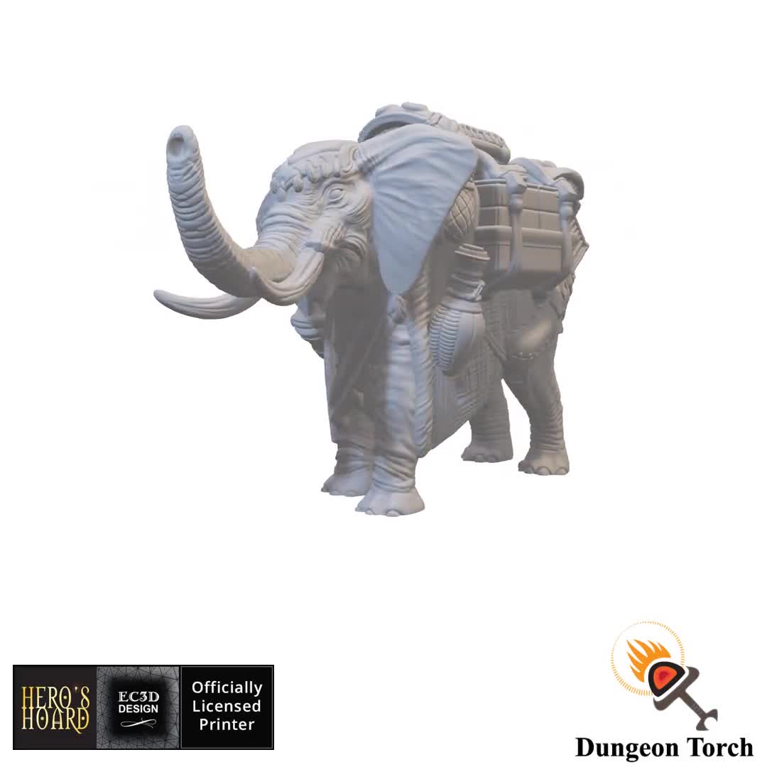 25 Minees Pathfinder DnD 28mm Scale Medium Elephant Animal Companion