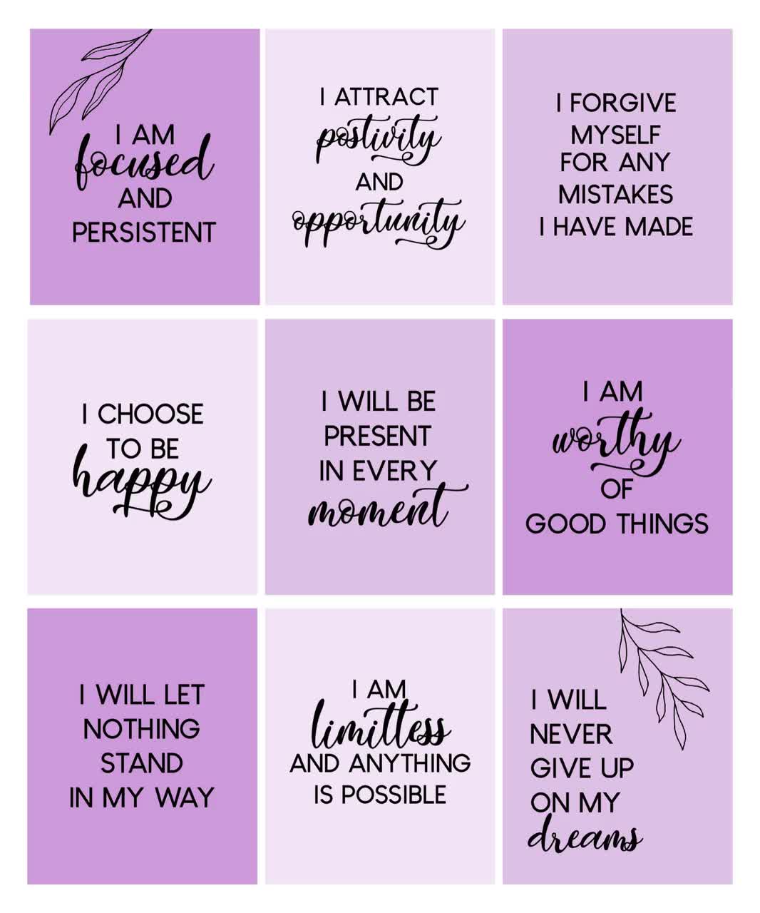 Cards for Law of Attraction Positive Affirmation Card Deck DIGITAL ...