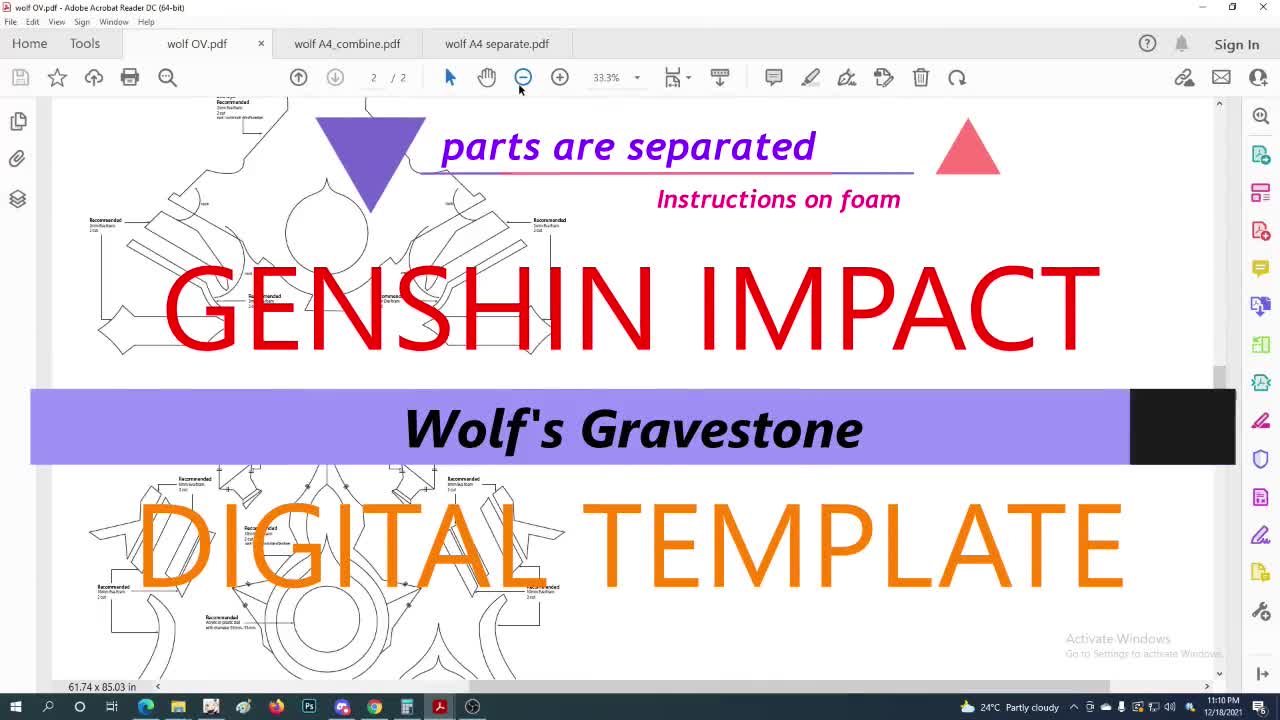 Genshin Impact Cosplay Prop Wolf S Gravestone Digital Etsy