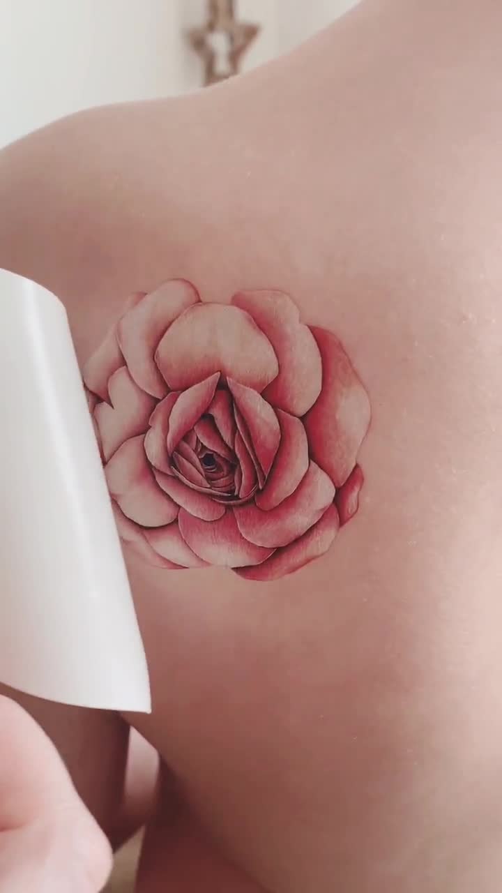 Tatouage Rose Eternelle La Belle Et La Bete Tatouage éphémère rose rouge fanée 2 exemplaires - Etsy Canada