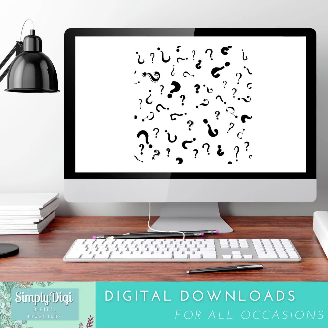 Como Se Cierra El Signo De Interrogacion En El Teclado PREGUNTA Icono símbolo símbolo marca de texto Patrón SVG PNG - Etsy España