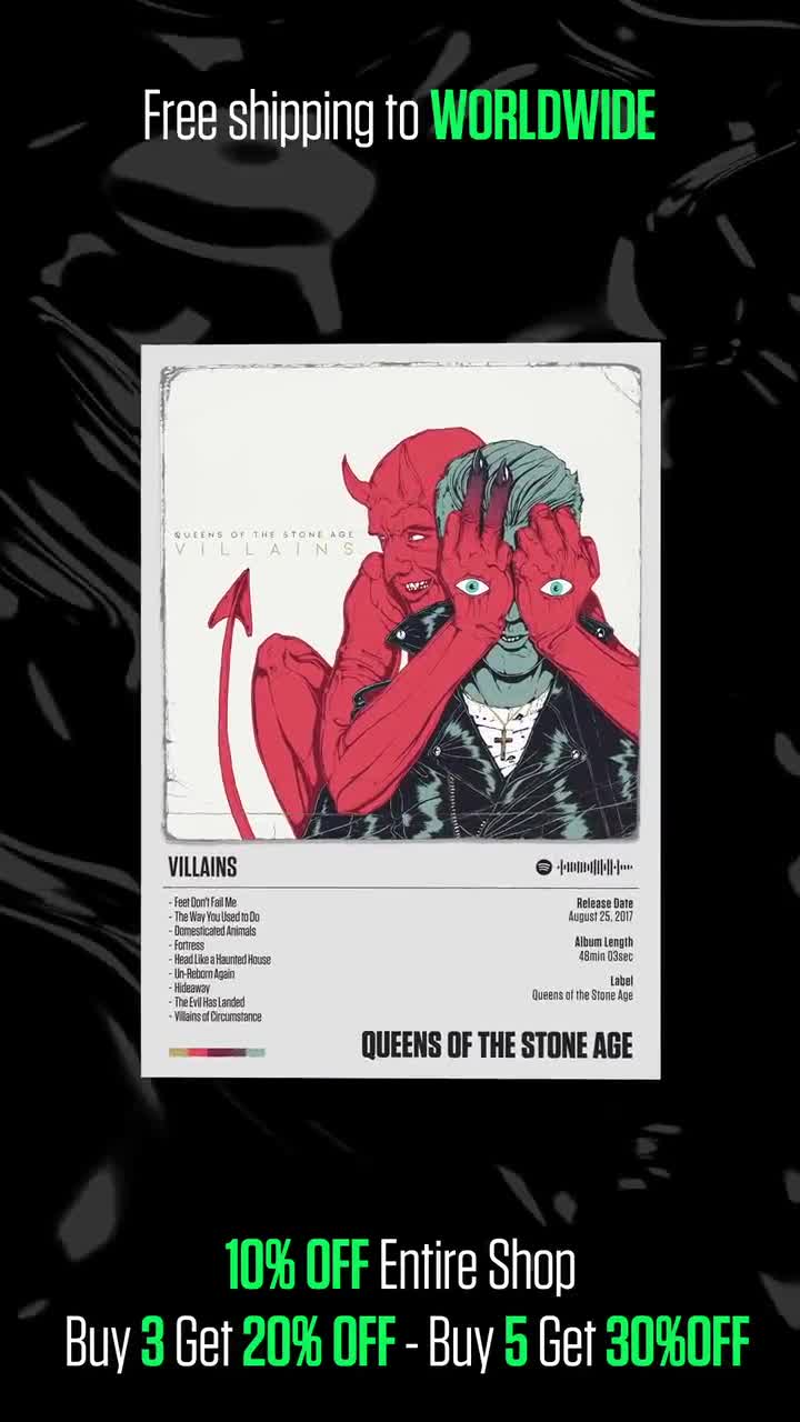 Queens of the Stone Age Villains Poster Villains Tracklist - Etsy