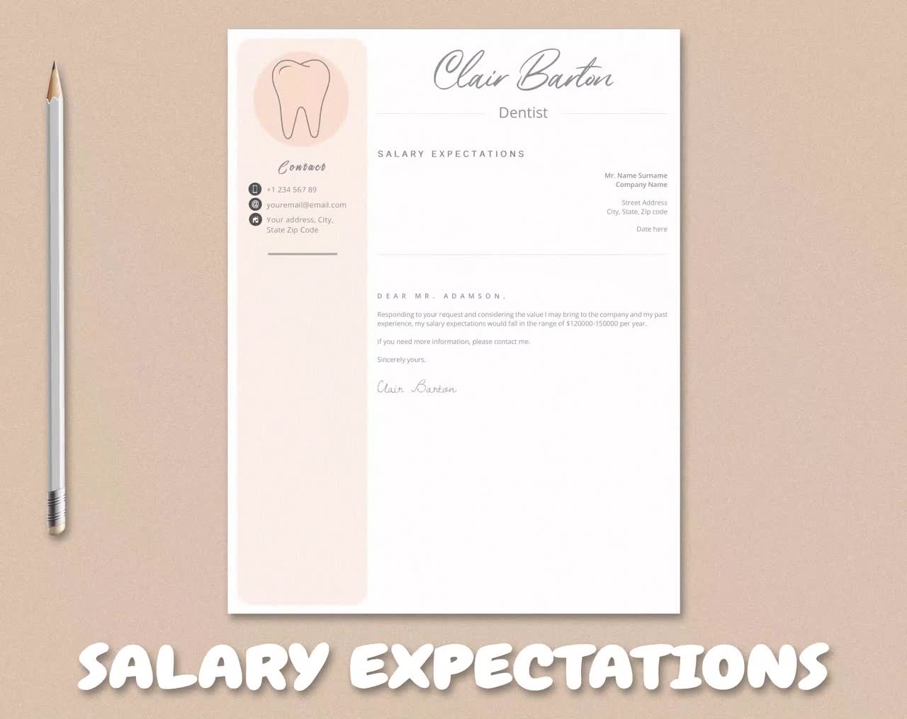 Dental Resume Template CV Template Dentist Dental Assistant - Etsy