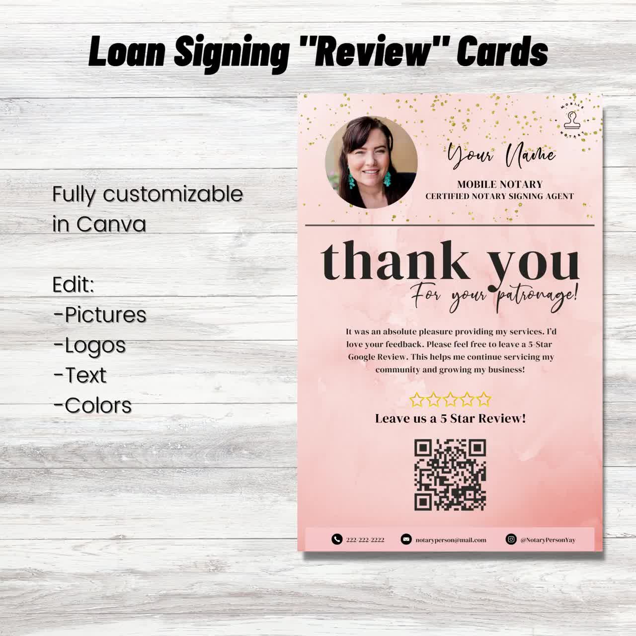 Notary Marketing Notary Public Thank You Card Signing Agent - Etsy