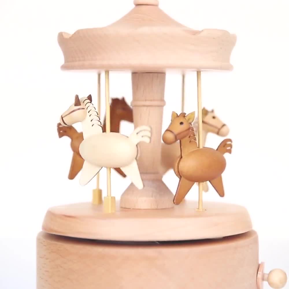 Toy Birthday Gift LED Carousel Wedding Unisex Desktop Music Box Game Home Decor 