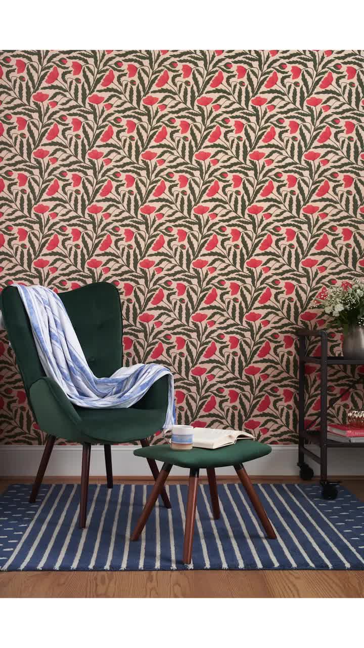 Ticking Stripe Grasscloth Wallpaper Aegean Stripe Navy By Etsy 日本 Ticking Stripe Grasscloth Wallpaper Aegean Stripe Navy By Etsy 日本