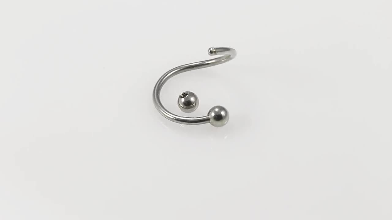 Covet Jewelry Twist with Gem Acrylic Balls 316L Surgical Stainless Steel 14 & 16GA