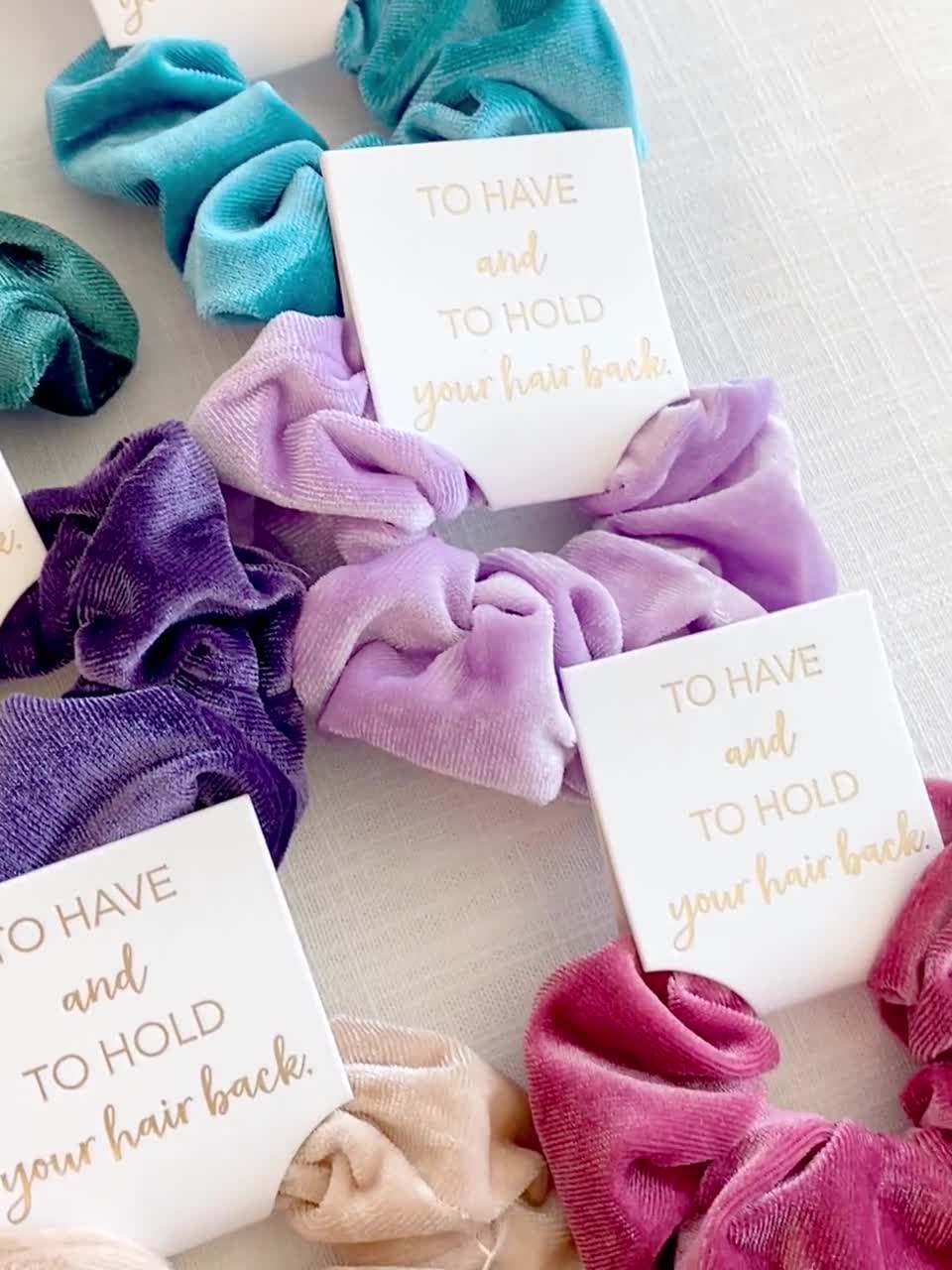 Personalized Glitter Bridesmaid Hair Tie Pack of 2 Tie the Knot Bridesmaid Proposal Ask Gift Sleepover Hair Scrunchies