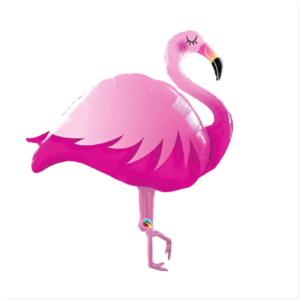 Pink Cute Flamingo Foil Balloon and Latex Agate Balloon Tropical Party Decor 