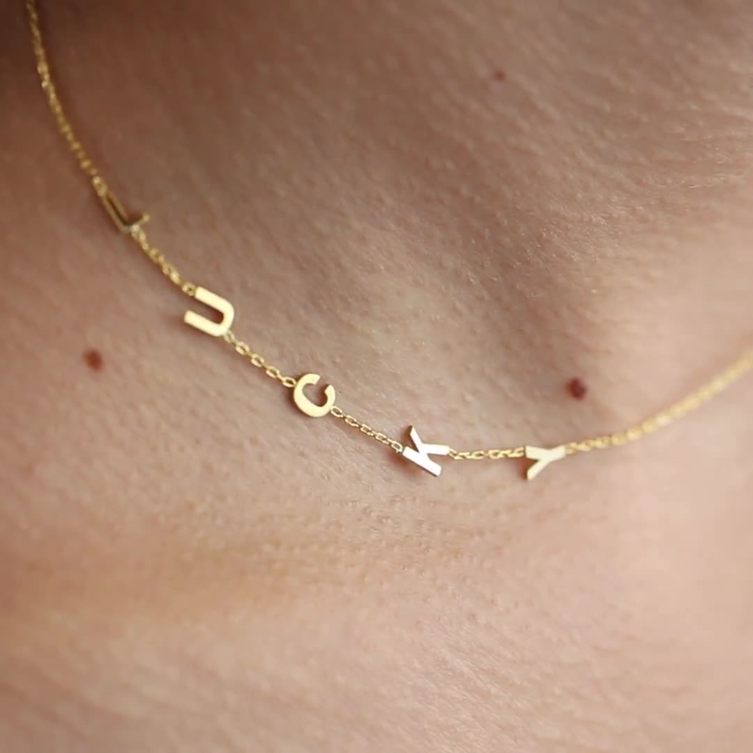 Personalized Name Necklace Sideways 