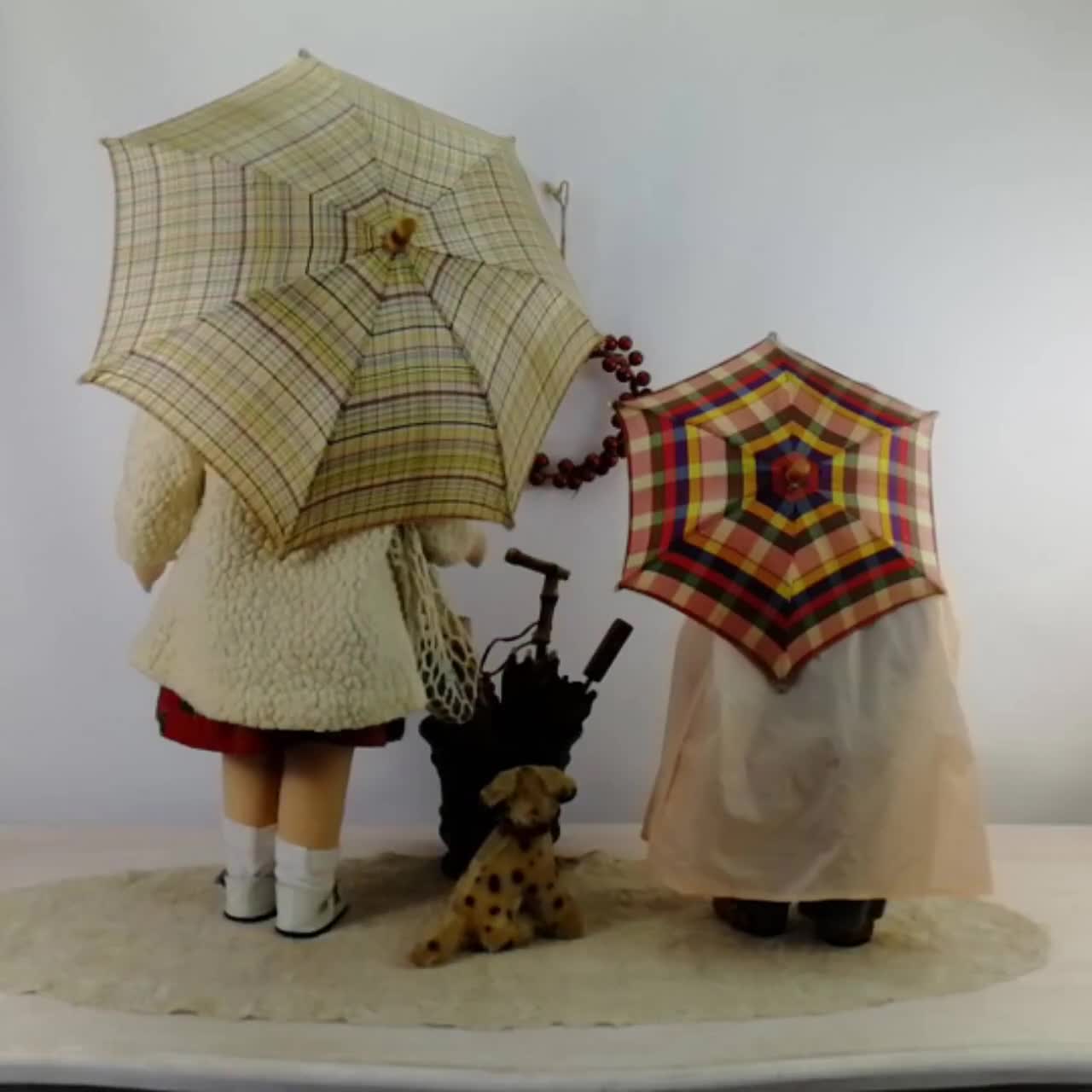 Spielzeug Regenschirm Sonnenschirme Zubehör für Puppen Muster der Tiere 