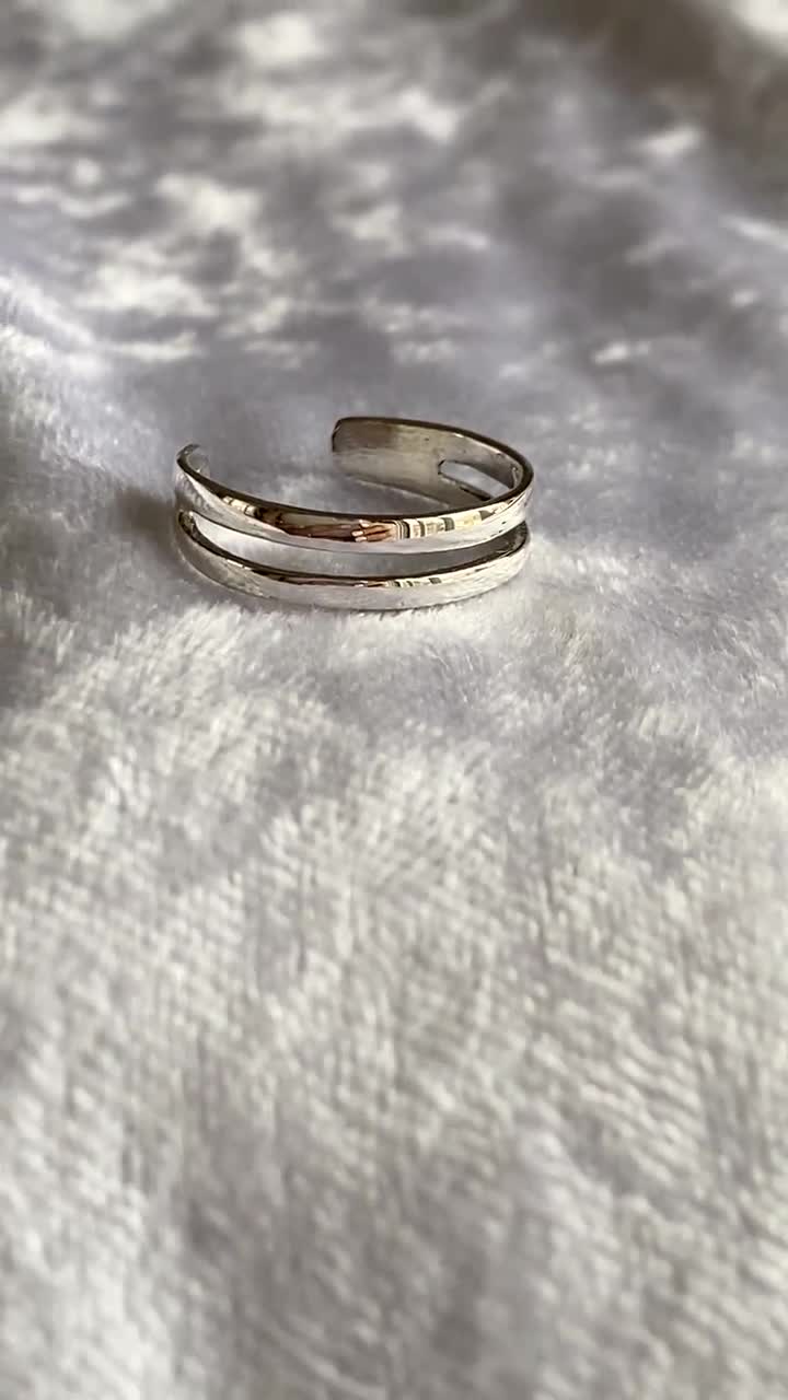 Adjustable Ring Adjustable Toe Midi Ring Midi Ring Sieraden Lichaamssieraden Teenringen Silver Toe Ring 2 Band Sterling Silver 925 Adjustable Toe Ring Band Toe Jewelry 