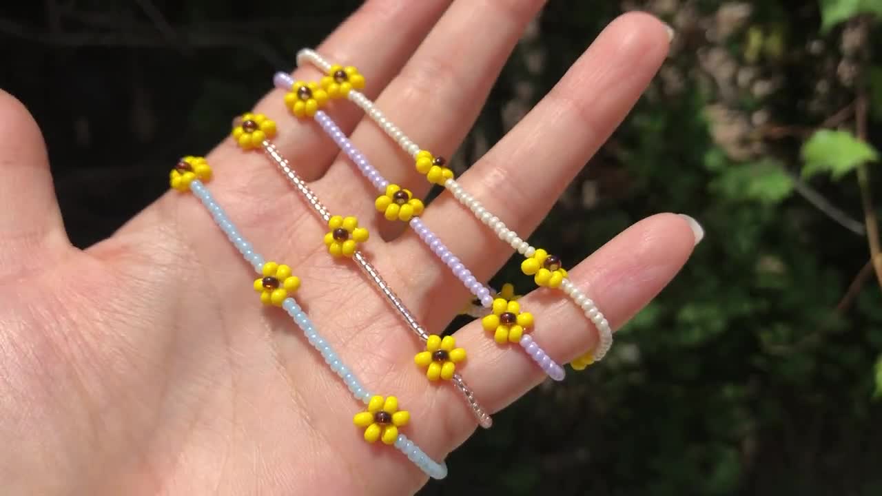 sunflower bead bracelet