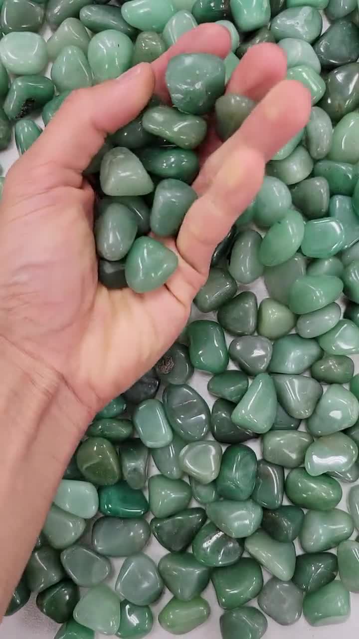 small tumbled 1/2 lb bulk stones quartz 5/8-7/8 inch AVENTURINE Light Green 