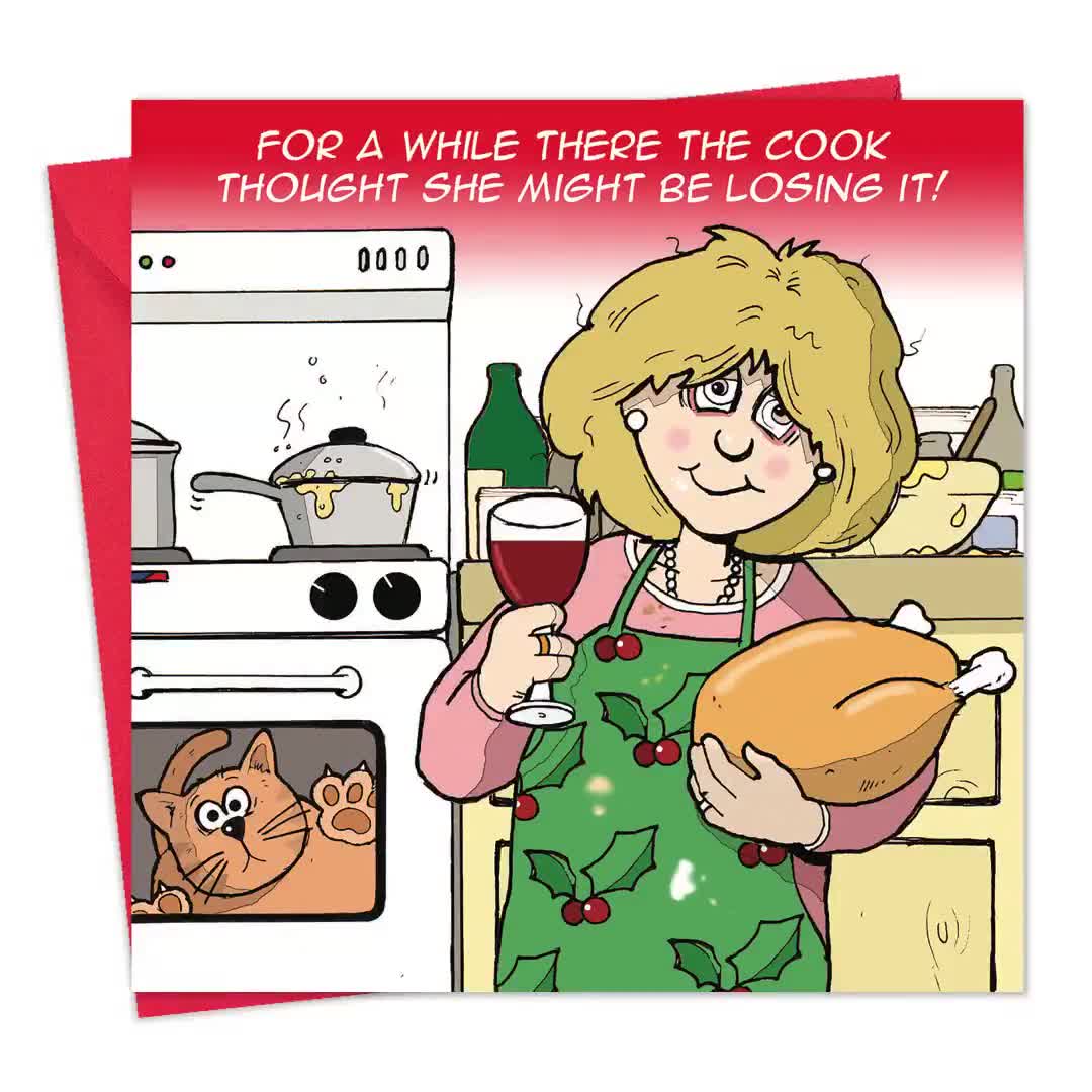 Funny Christmas Card With Cook Christmas Dinner Funny Xmas - Etsy Ireland