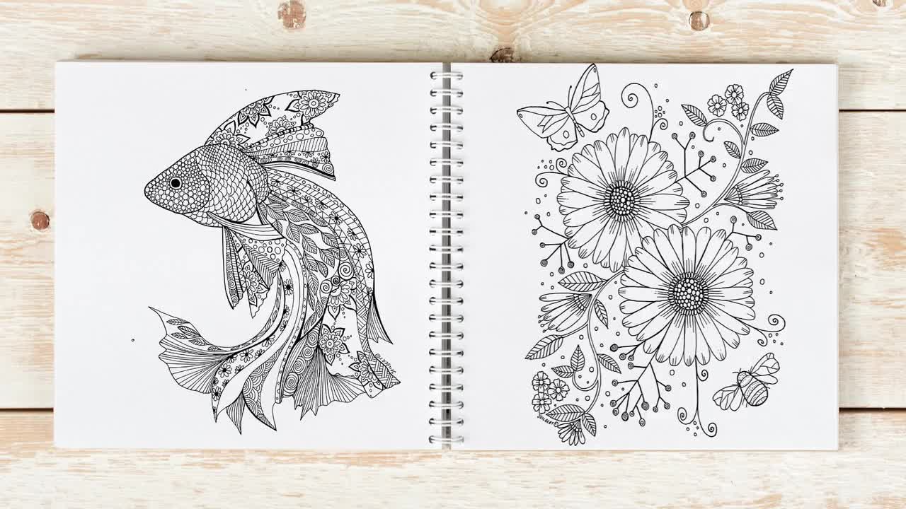 Printable Fish Coloring Page, Instant Digital PDF Download, Hand  Illustrated Coloring Sheets