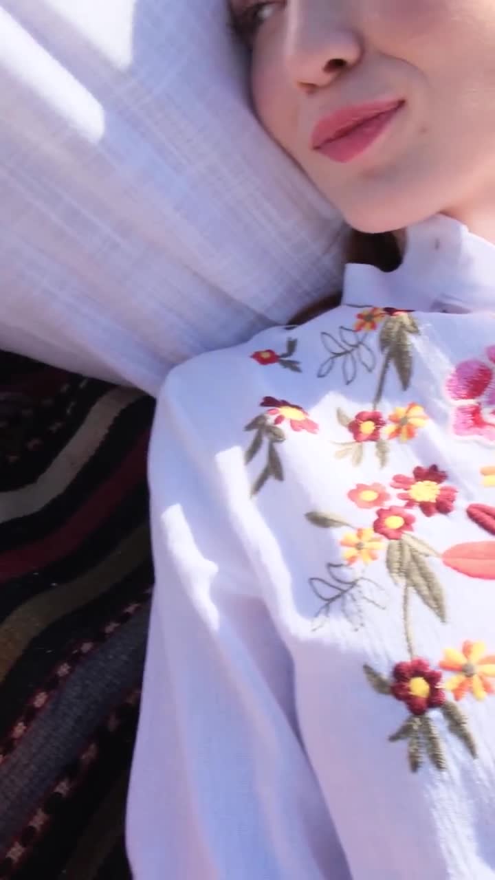 Kleding Dameskleding Tops & T-shirts Blouses Embroidered Tunic Long Sleeve dress Floral Gauze Tunic Boho Tunic Cotton Summer Dress 