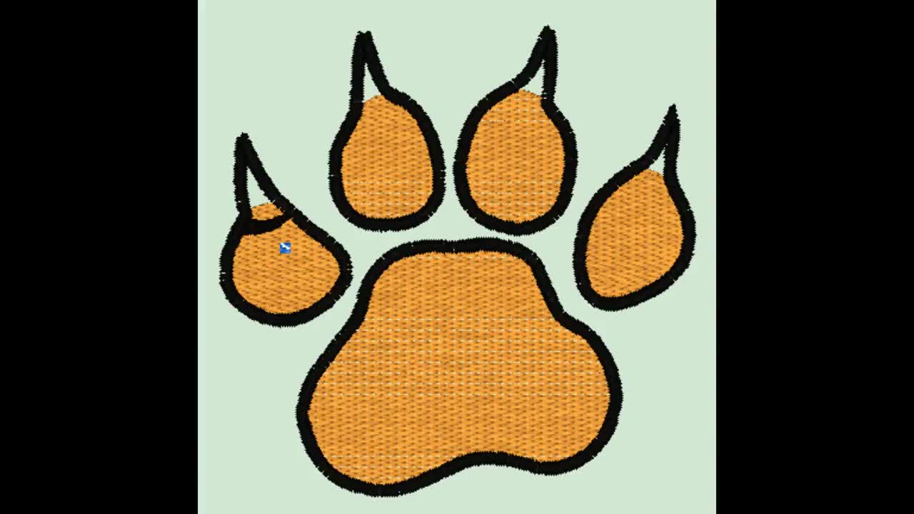 Cartoon Tiger Paw Print 4x4 Inch Hoop Digital PES Download - Etsy