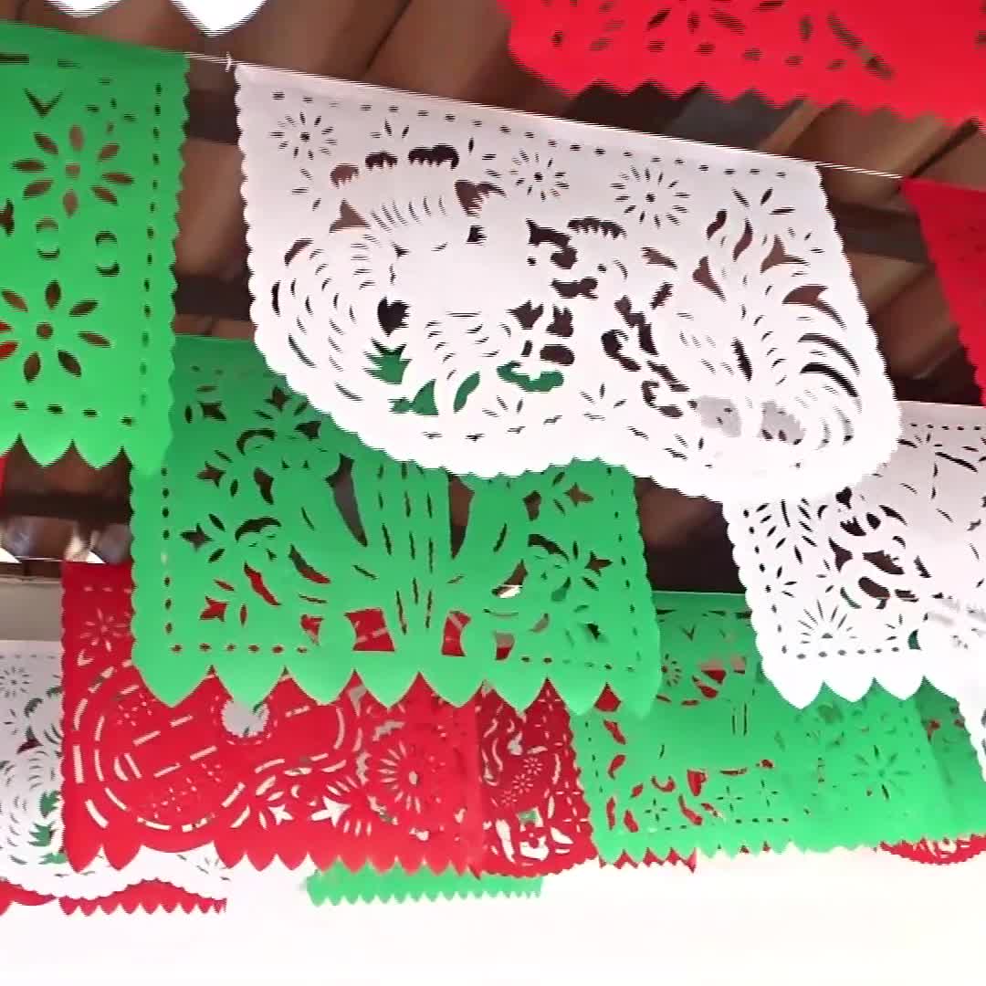 Mexican Fiestas Patrias Papel Picado 5 PK Tricolor Hanging - Etsy New  Zealand