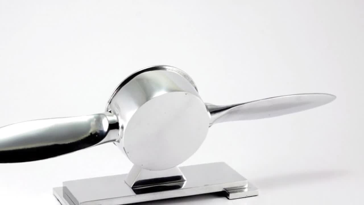 Tischuhr Propeller Kamin Uhr Flugzeug Metall Tisch Quarz Wecker Clock Art Déco 