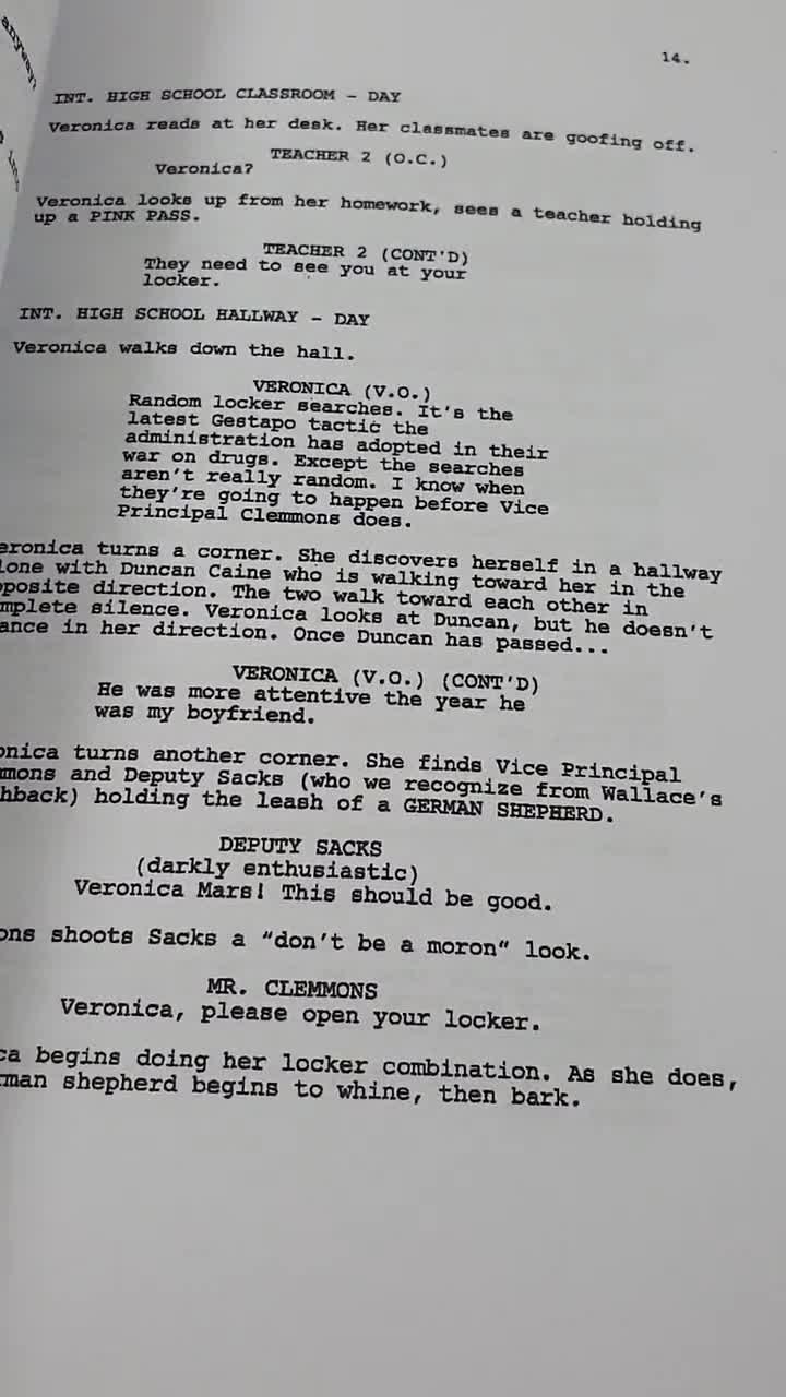 Veronica Mars TV Show Pilot Script Screenplay With Signatures - Etsy