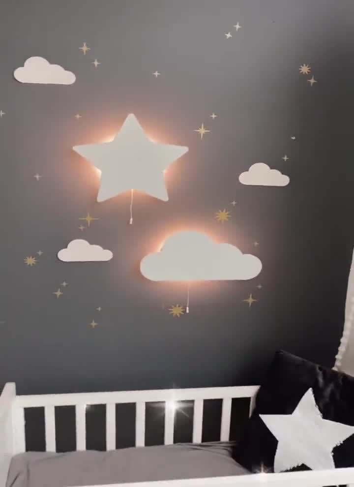 3D Star LED Night Light Wall Lamp Baby Kids Bedroom Lightning Table Decorative 