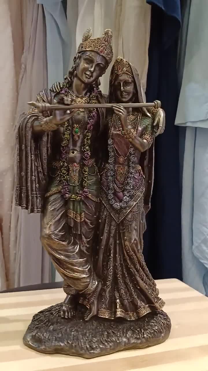 Radha Krishna Idol Inch Bonded Bronze Radha Krishna Statue Standing Krishna Radha Murti