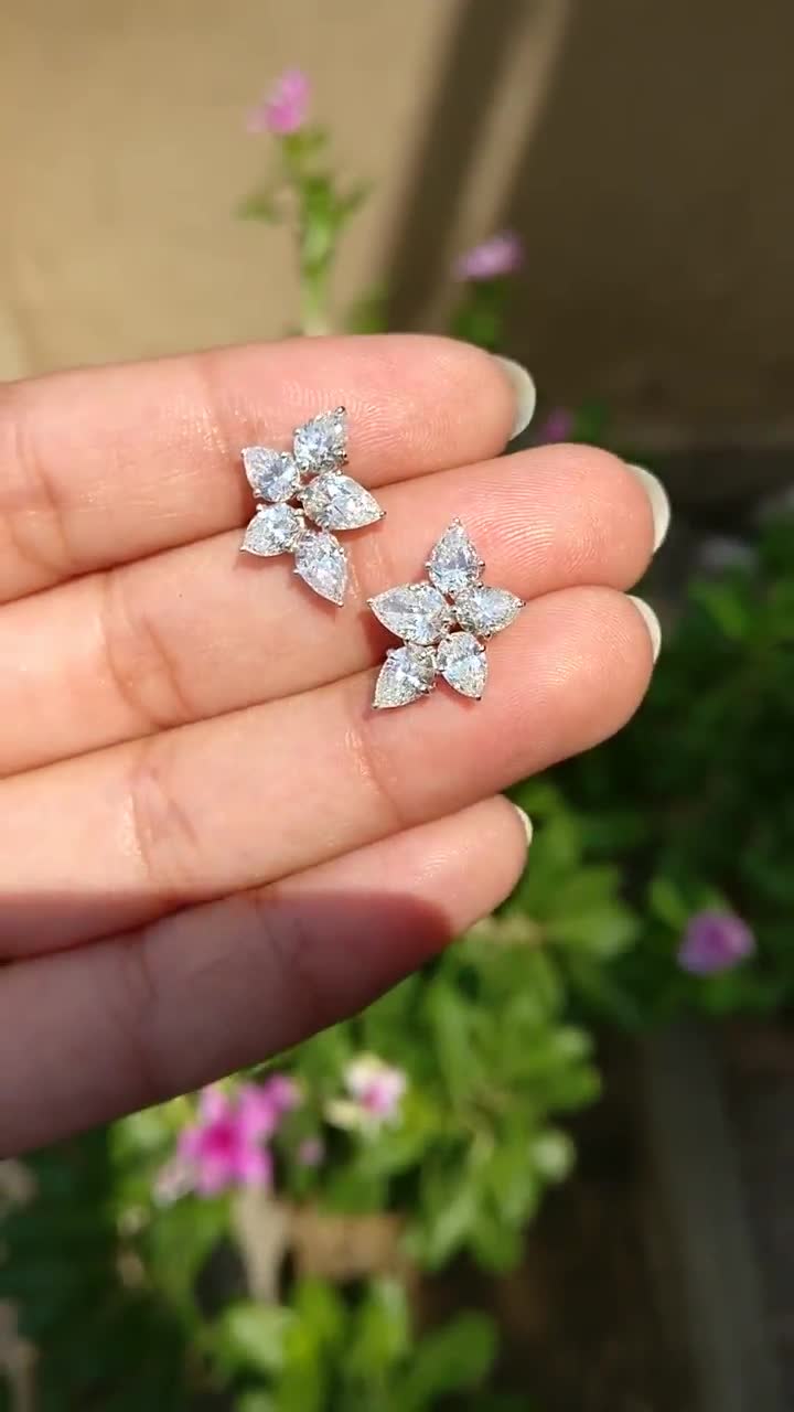 diamond cluster earing