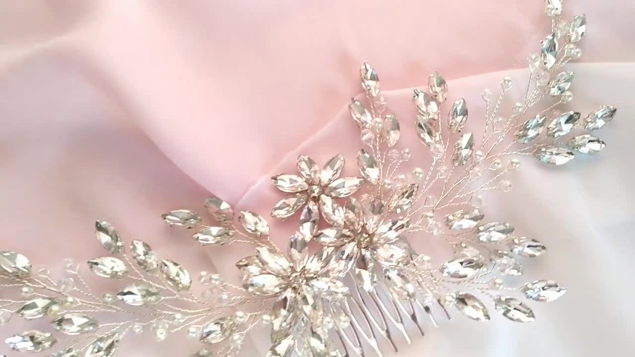 Damen Schmuck Kristall Rhinestone Blume Hair Barrette Clip Hairpin 2017 P Gift 