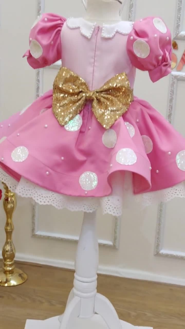 Disfraz rosa de Minnie Mouse. Vestido de niña. Vestido de - Etsy México