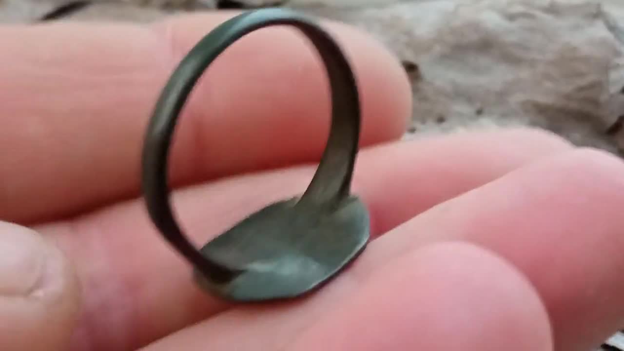 Late medieval ring Ancient bronze ring with a beautiful insert Original ancient ornament Metal detector find Original artifact for gift