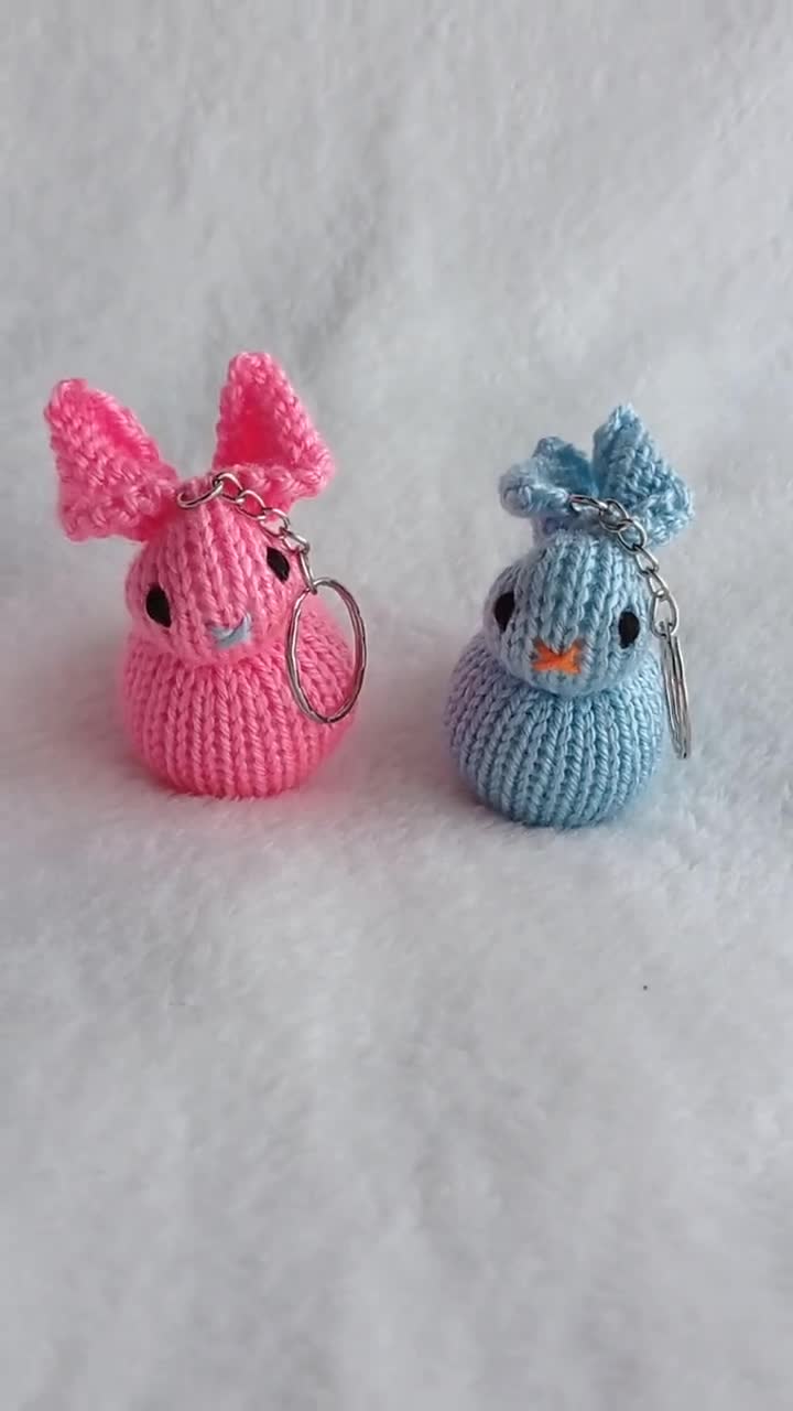 1 Pc Rabbit Keychain Ring Stuffed Knitted Mini Toy Knitted Bunny Rabbit Toy 