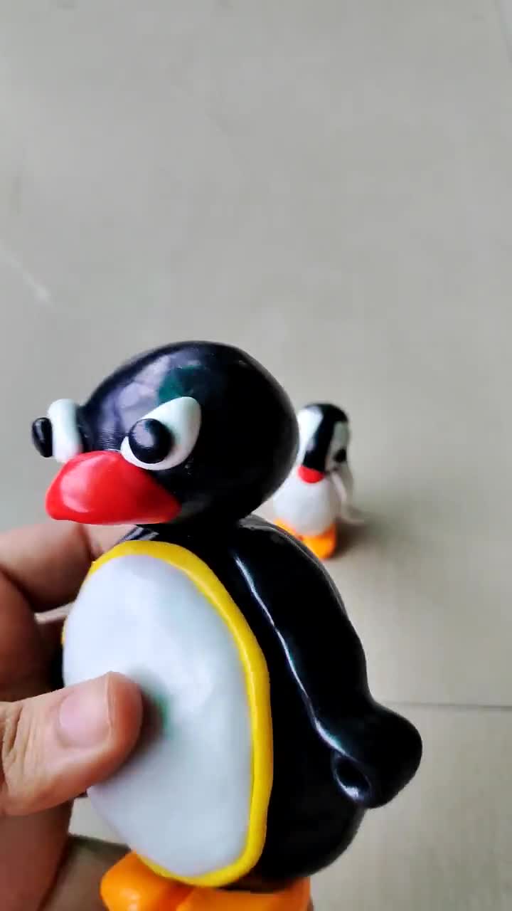 Angry Pingu And Pinga Figure Figurine Doll Toy Handmade Etsy