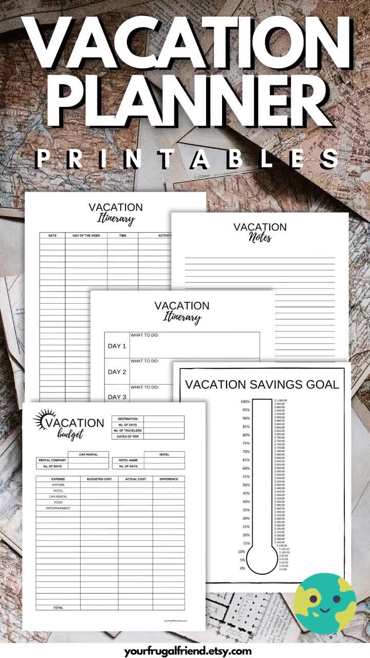 Vacation Planner, Vacation Budget Template, Vacation Itinerary, Vacation  Savings Tracker, Editable PDF