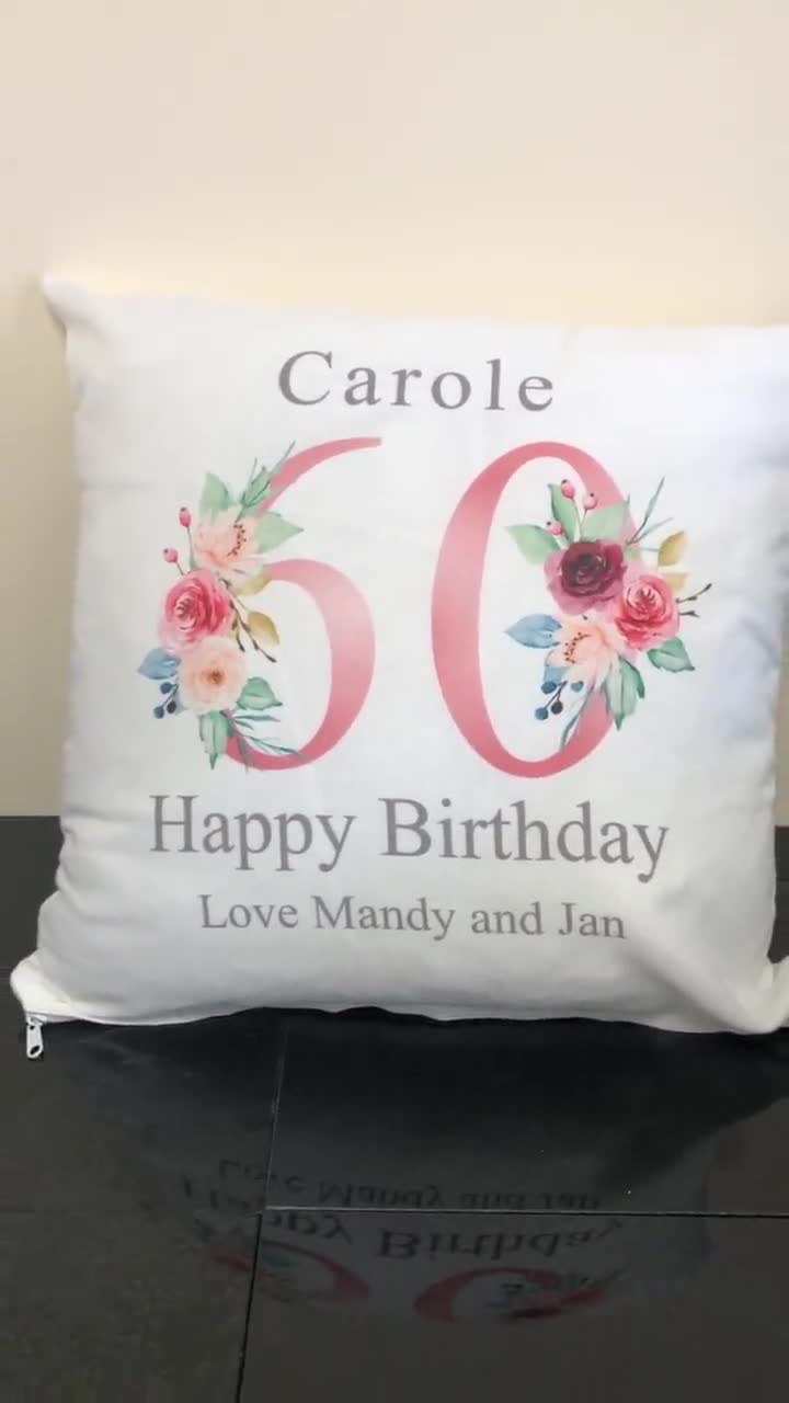 Personalised Girls Cushion Handmade Flowers Christening  Pinks Blue birthday 