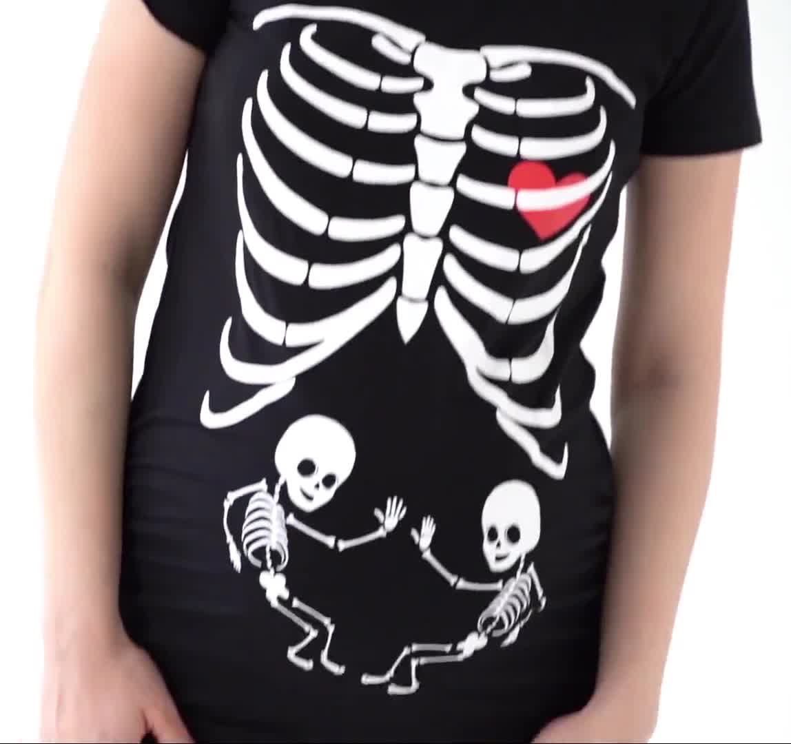 DJ Disc Jockey X-Ray Skeleton Ladies MATERNITY T-Shirt Music PREGNANCY Top Gift